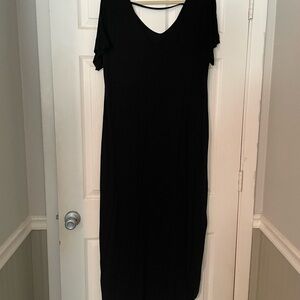 Elegant Black Rayon Blend Dress